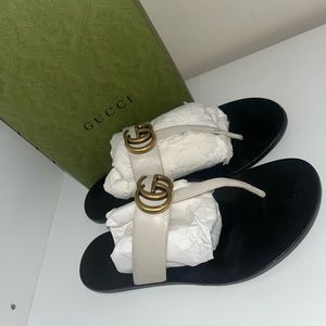 Cream Gucci sandals